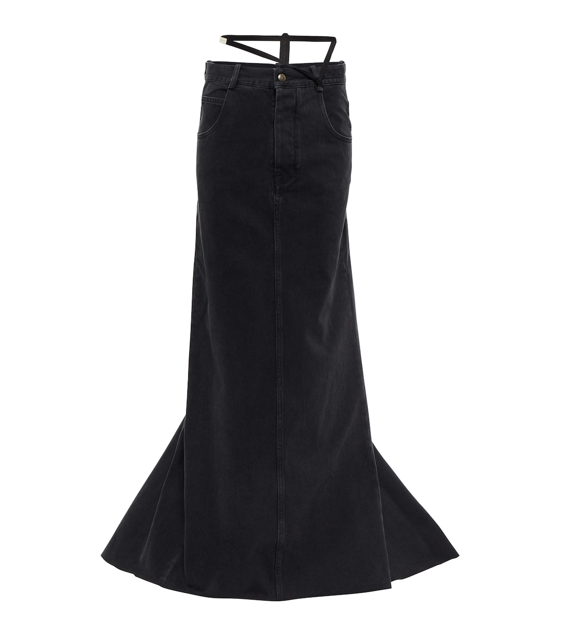 Джинсовая юбка макси Goele ANN DEMEULEMEESTER, черный жилет ann demeulemeester удлиненный размер 42 черный