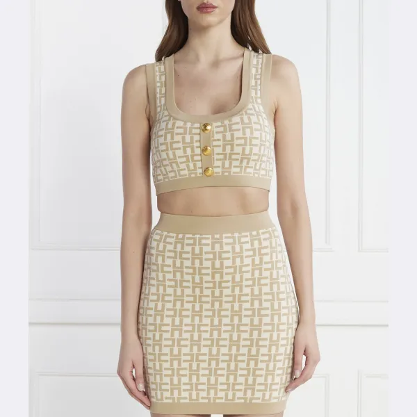 

Укороченный топ Elisabetta Franchi, бежевый