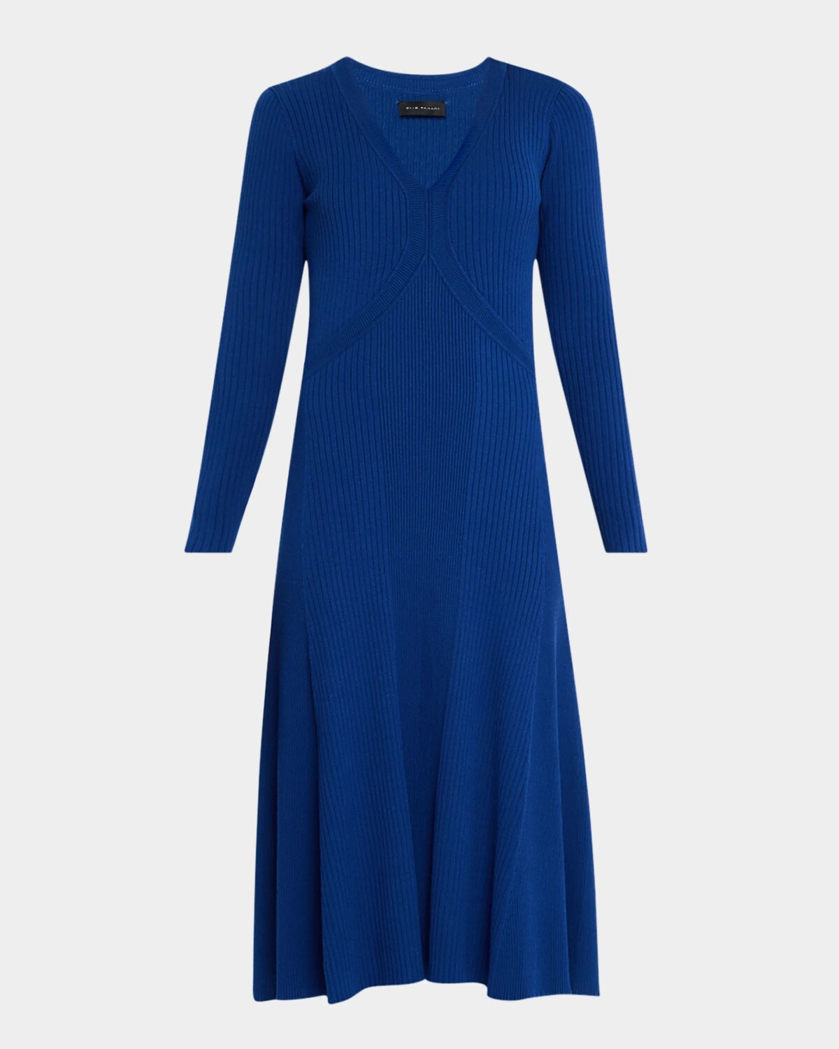 

Платье-свитер миди в рубчик Vanessa Elie Tahari, цвет Twilight