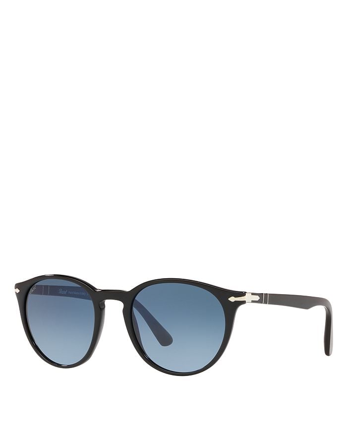 

Солнцезащитные очки Persol, круглые, 52 мм, черный