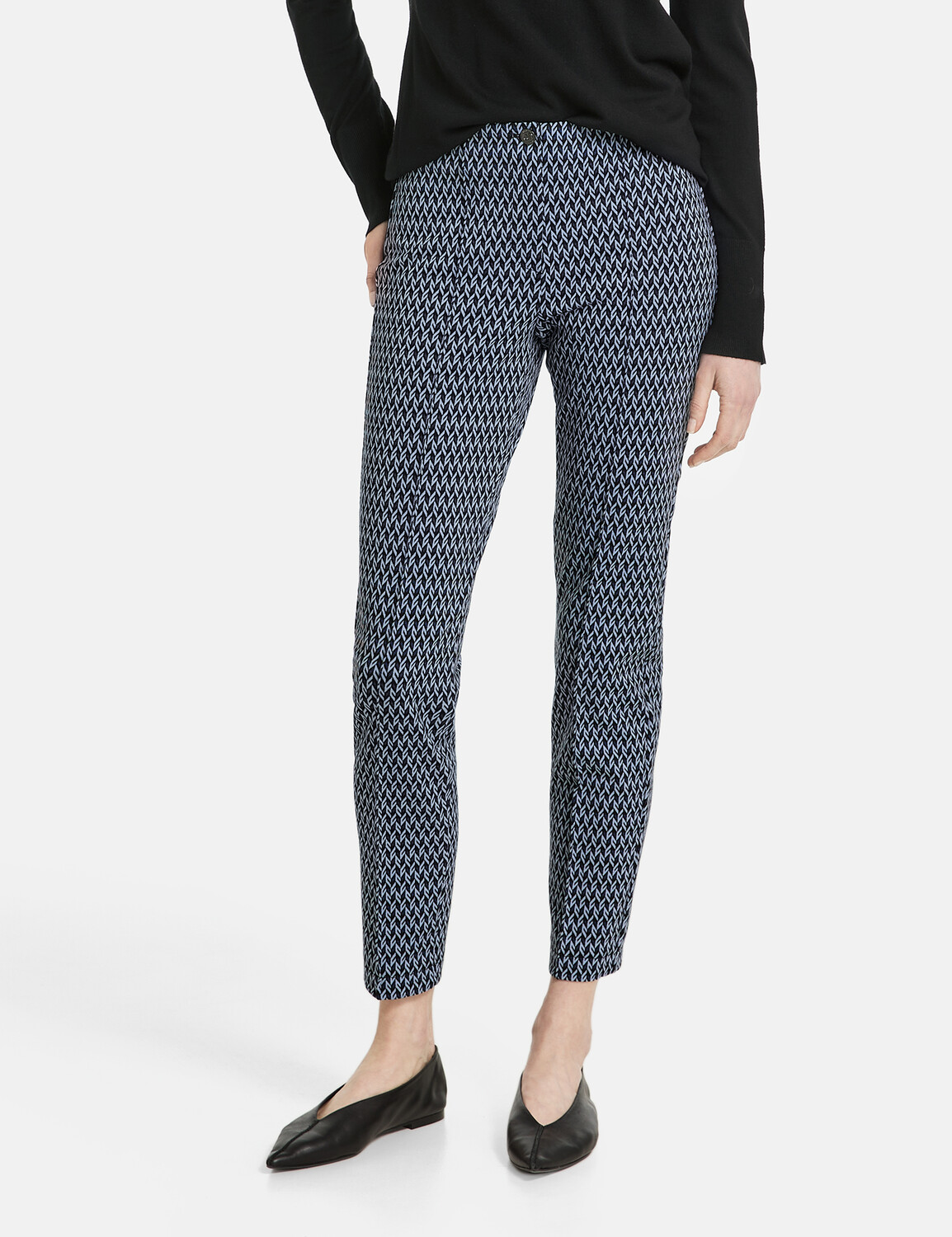 

Брюки Gerry Weber Hose Freizeit verkürzt, цвет navy/blue/grey
