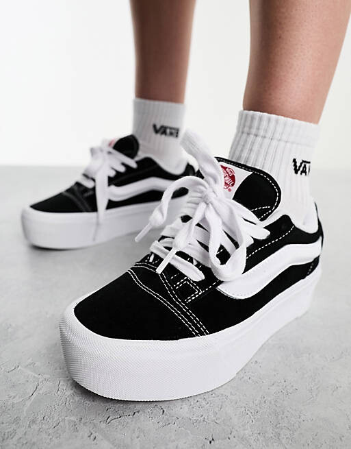 Черные кроссовки Vans Knu Stacked Platform кроссовки vans knu stacked platform бежевый