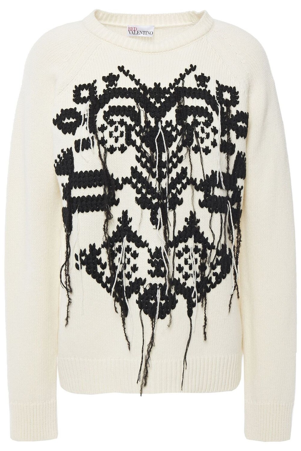 

Свитер из шерсти с вышивкой REDVALENTINO, экру, Серый