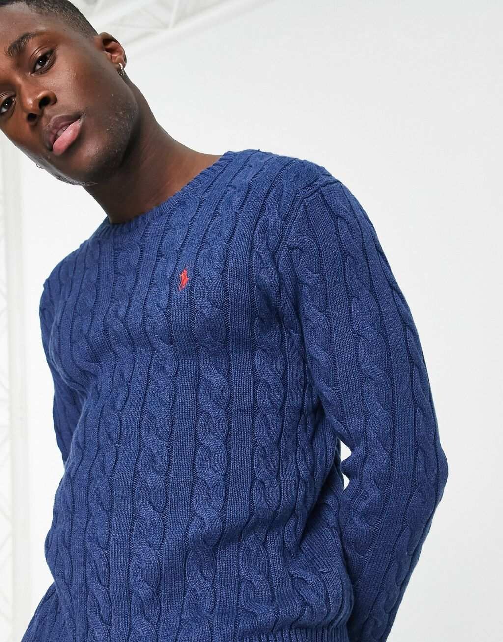 

Темно-синий хлопковый джемпер с логотипом Polo Ralph Lauren