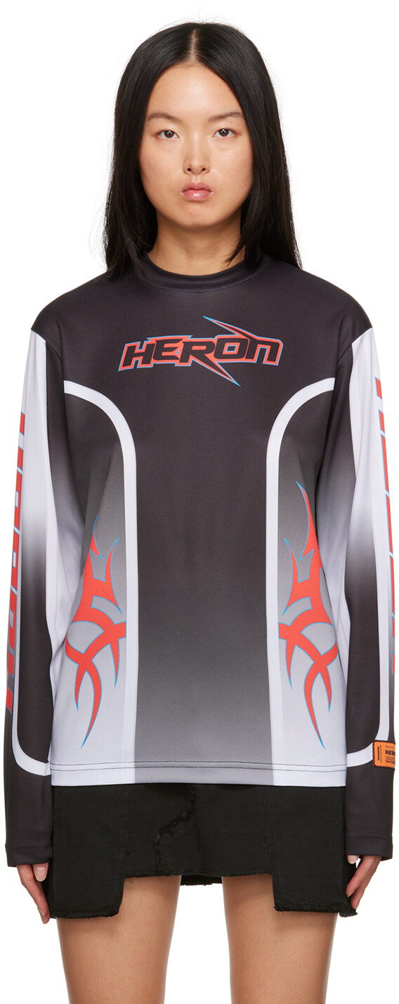 

Черная футболка с длинным рукавом Dry Fit Heron Preston, Черный