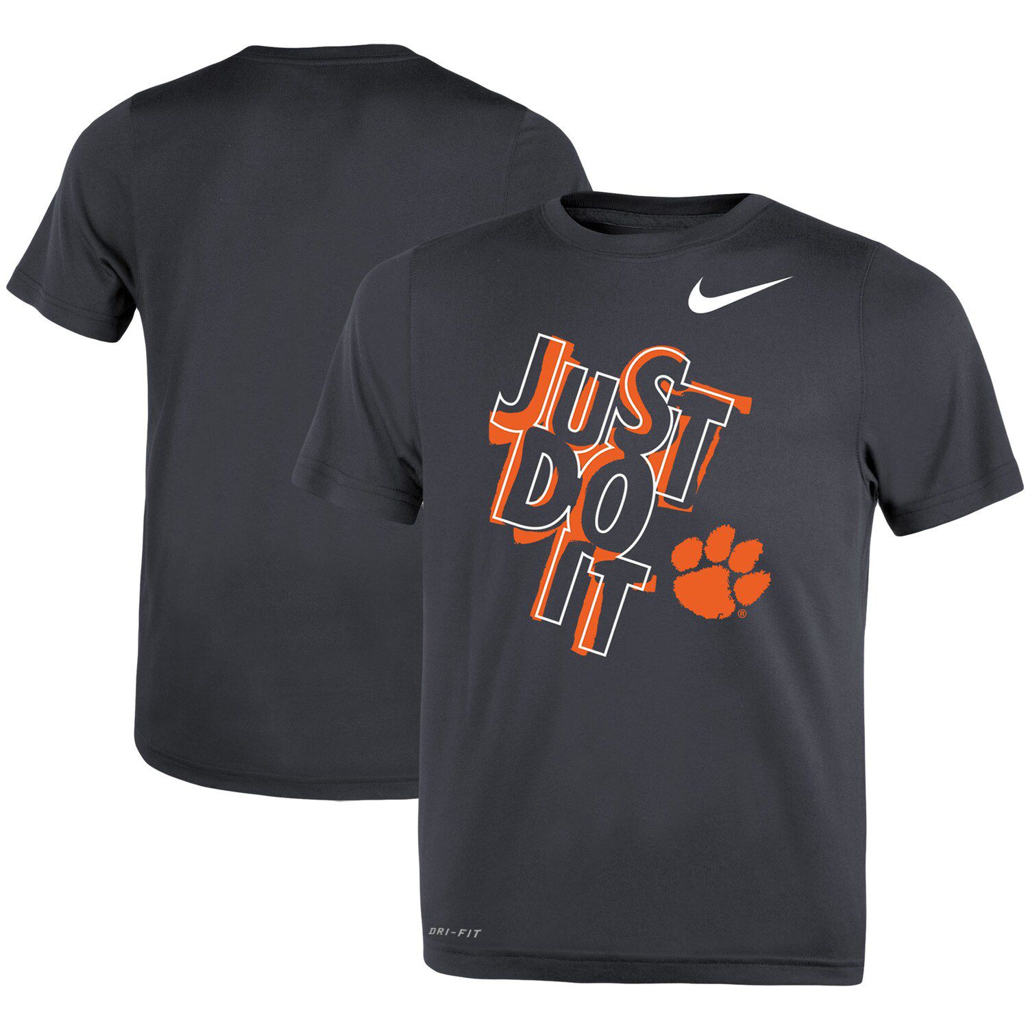 

Футболка Nike Anthracite Clemson Tigers Legend Just Do It Performance для малышей Nike