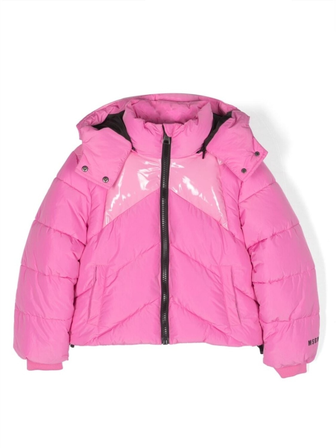 

MSGM Kids глянцевый пуховик, розовый
