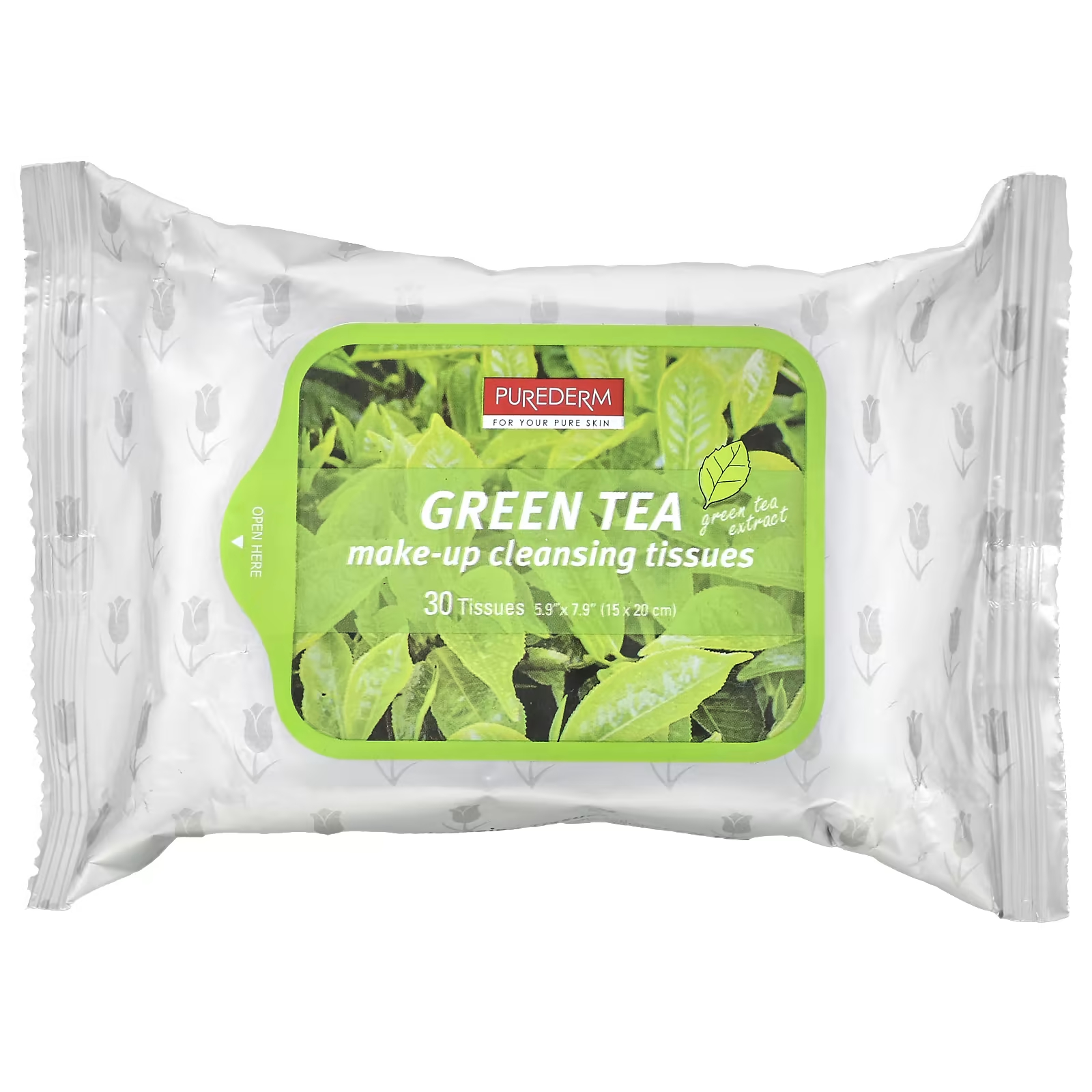 Purederm Салфетки для очищения макияжа с зеленым чаем, 30 шт. очищающие салфетки для снятия макияжа зеленый чай мини 15шт