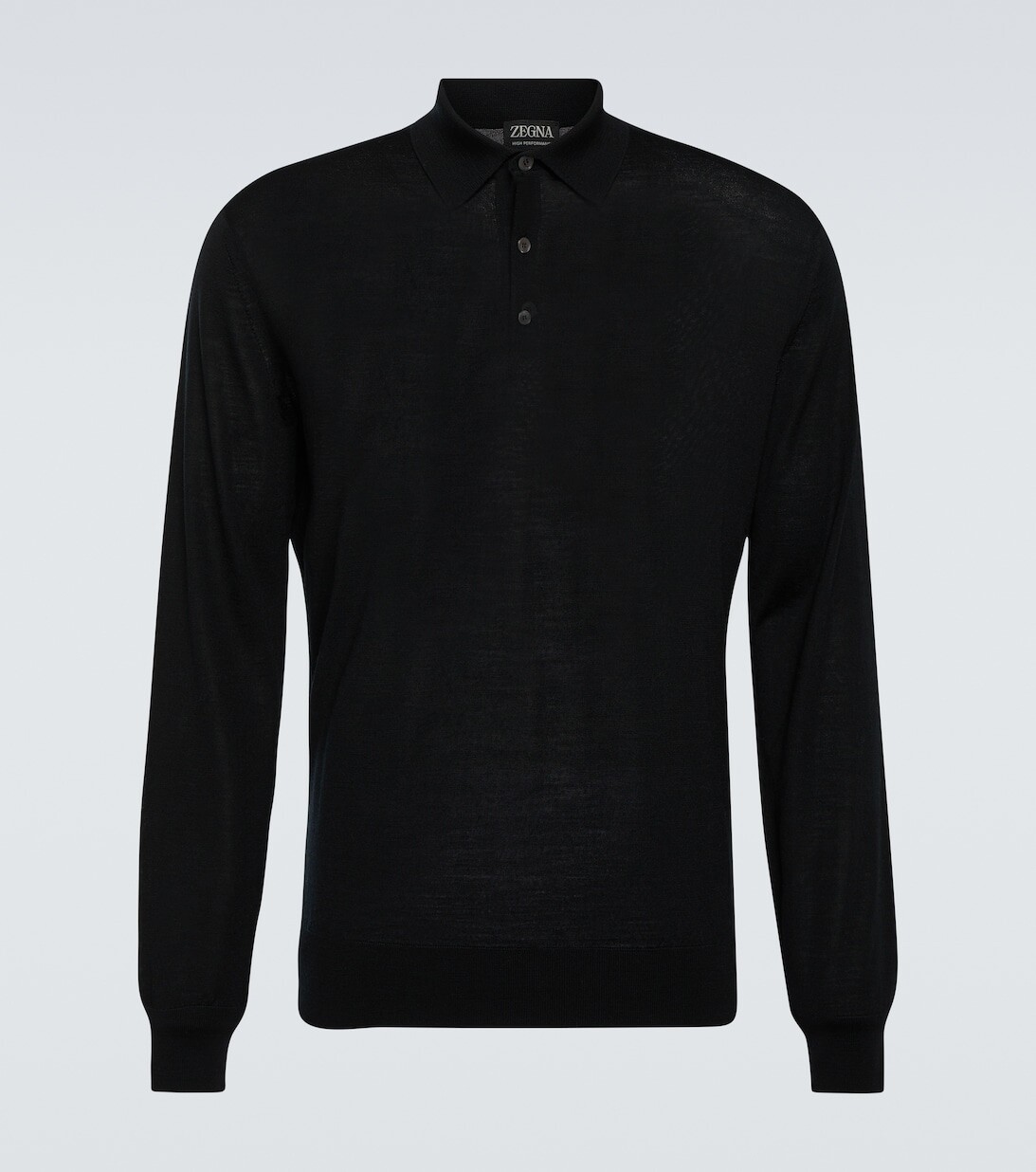 

Шерстяной свитер поло Zegna, черный