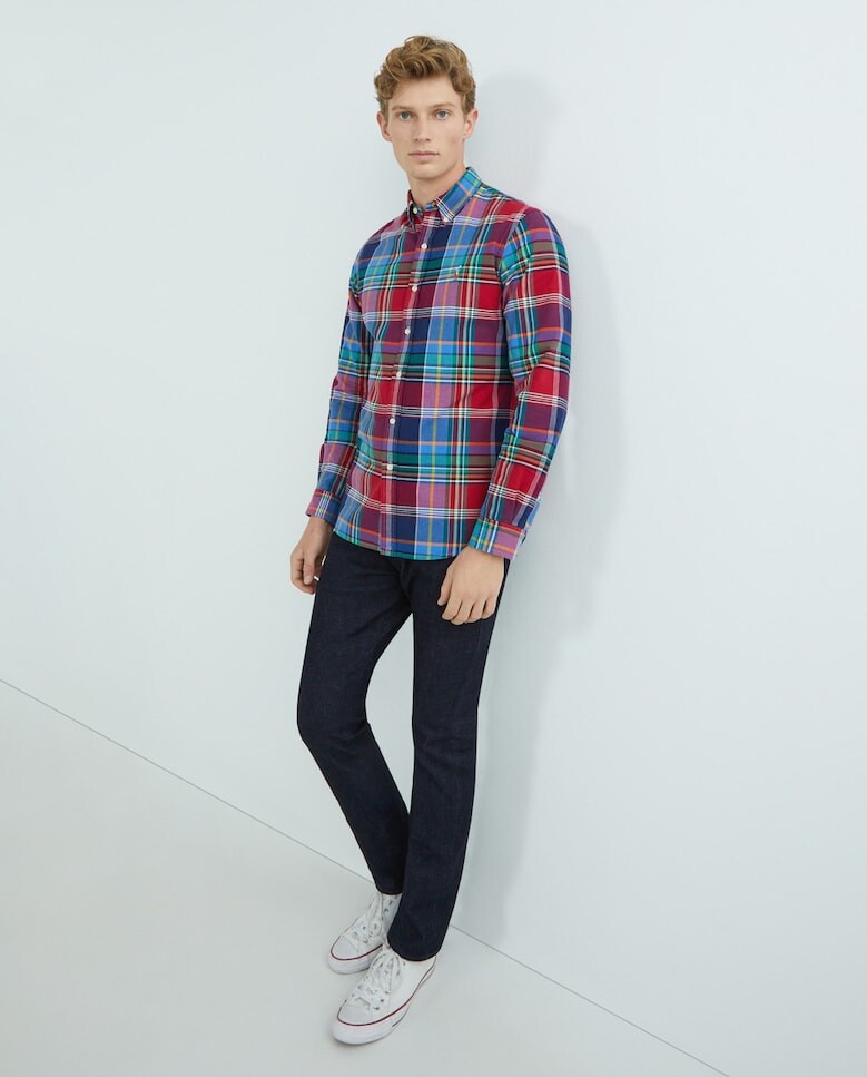 

Мужская рубашка узкого кроя из хлопка Polo Ralph Lauren, красный