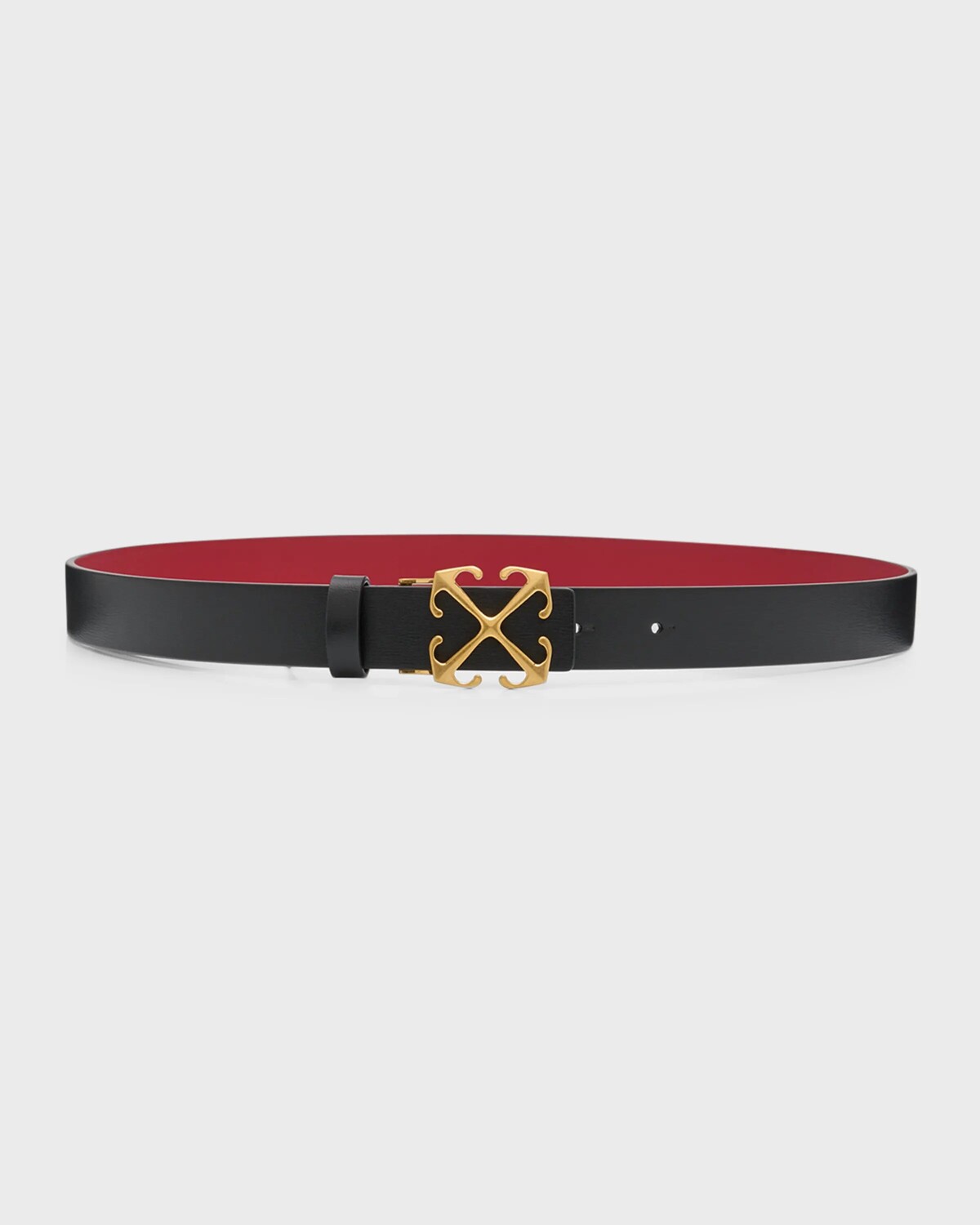 Двусторонний кожаный ремень Arrow Off-White, цвет Black Red