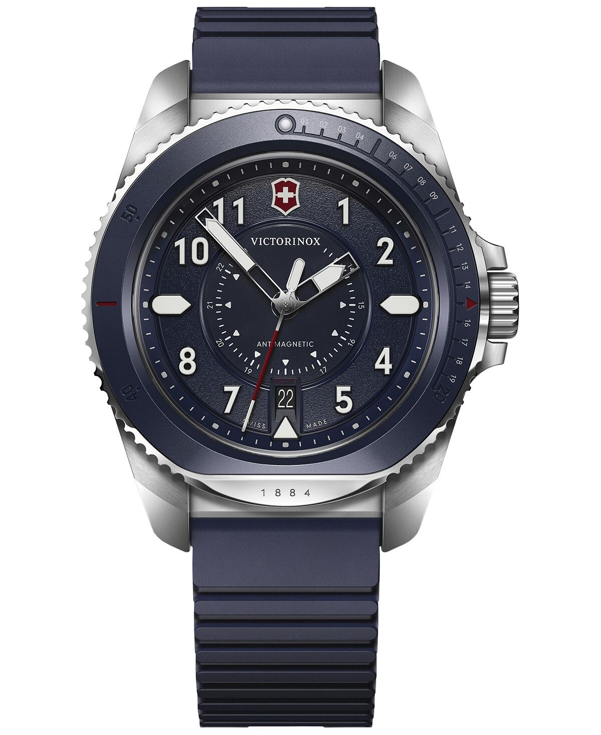 

Мужские часы Swiss Journey 1884 с синим каучуковым ремешком, 43 мм Victorinox