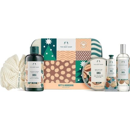 

Большой подарочный набор The Body Shop Nutty & Nourishing Shea — крем для душа + масло для тела + бальзам для рук + спрей для тела + большая лилия рами