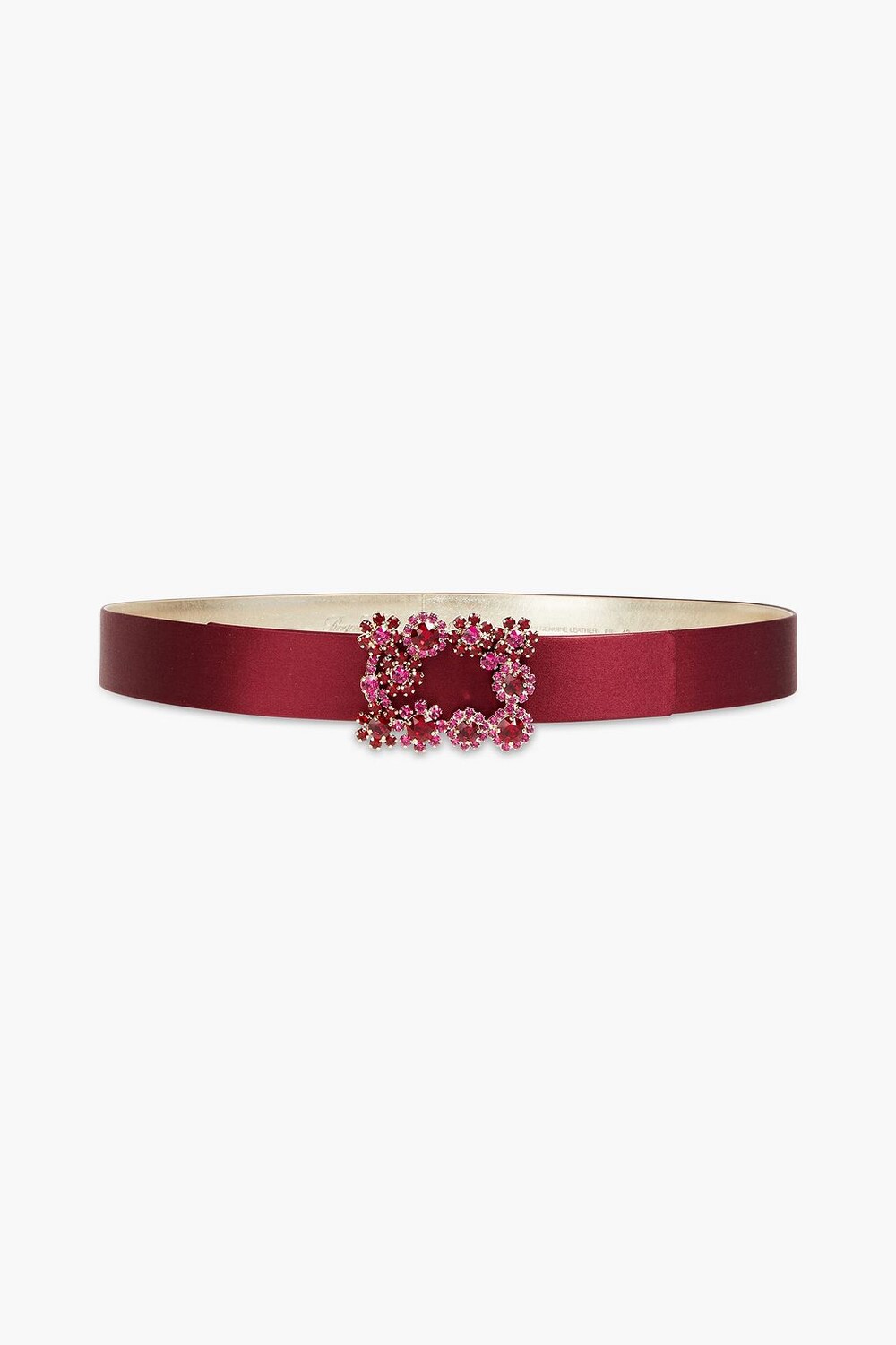 

Атласный ремень, украшенный кристаллами ROGER VIVIER, бордовый