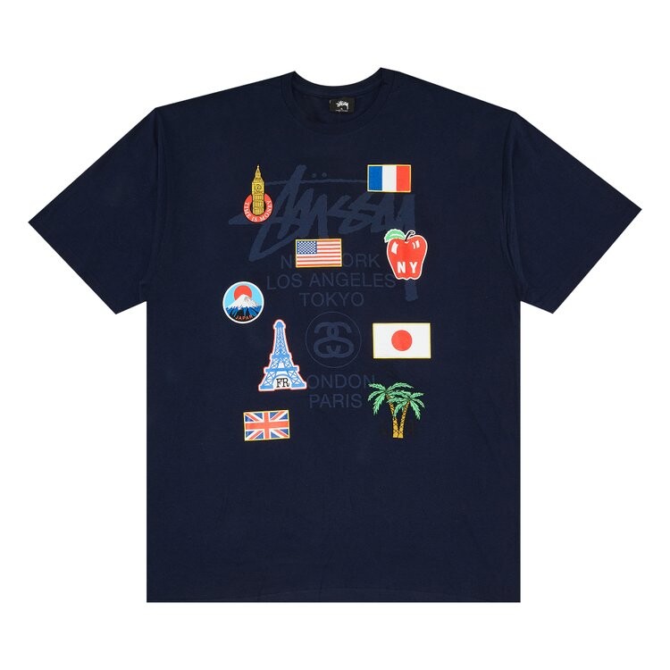 

Футболка Stussy World Tour Flags 'Navy', синий