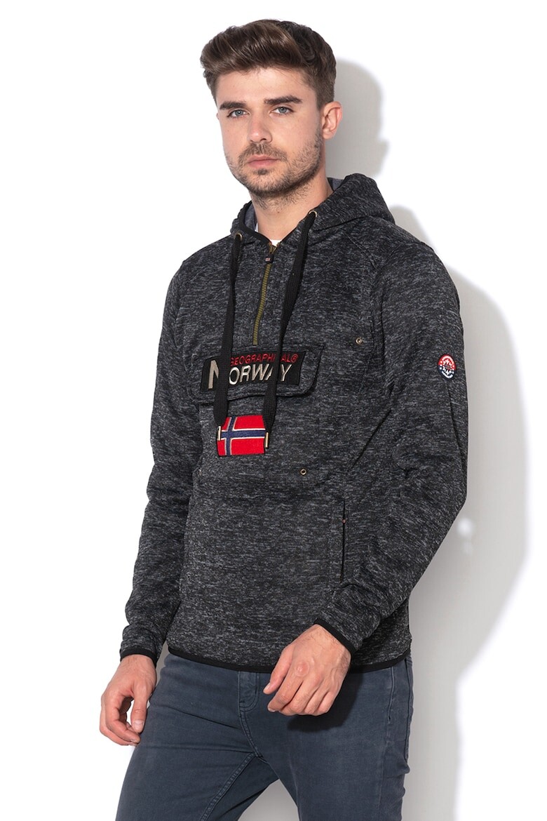 

Толстовка элитного трикотажа с вшитым карманом Geographical Norway, черный