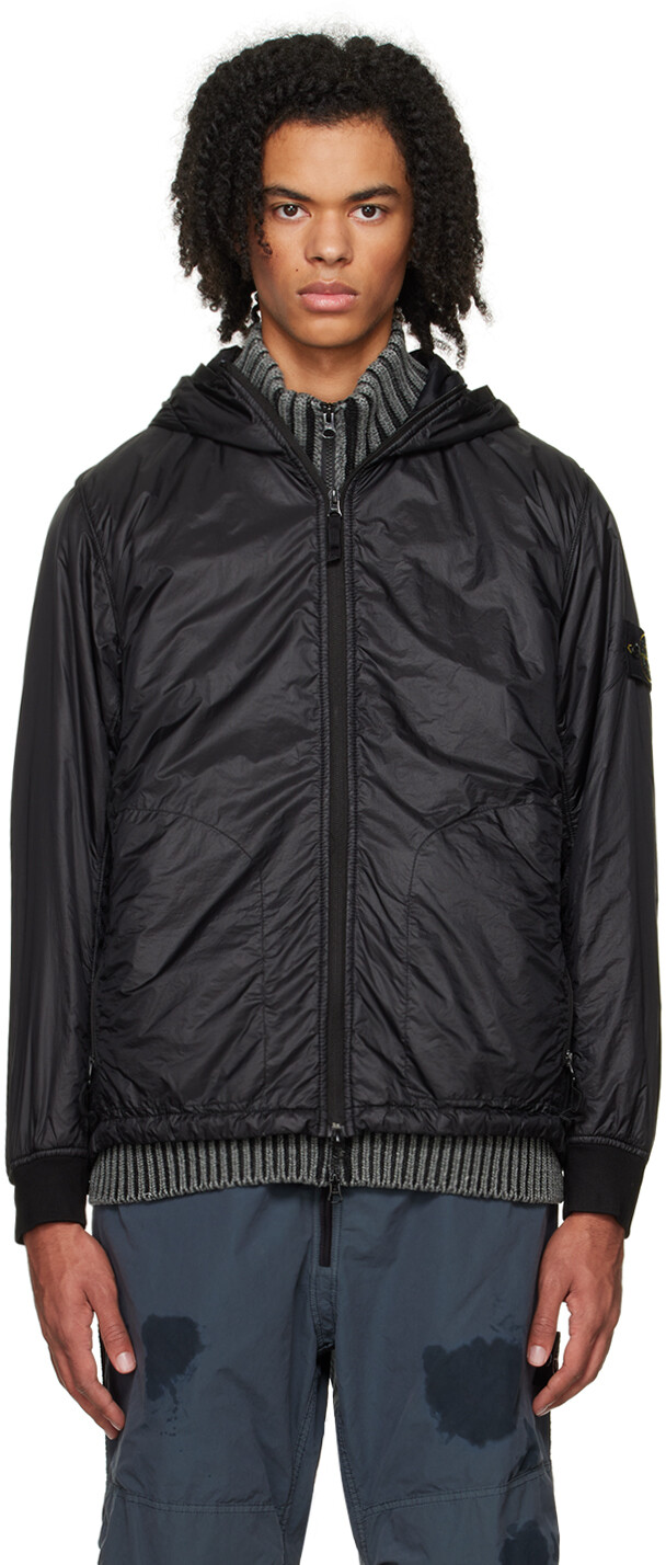 

Черная компактная куртка Stone Island, Черный, Черная компактная куртка Stone Island