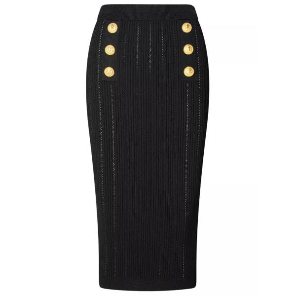 

Юбка viscose blend skirt Balmain, черный