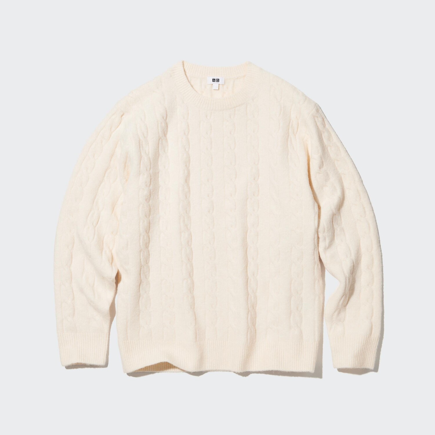 

Джемпер из пряжи суфле с круглым вырезом UNIQLO, молочный