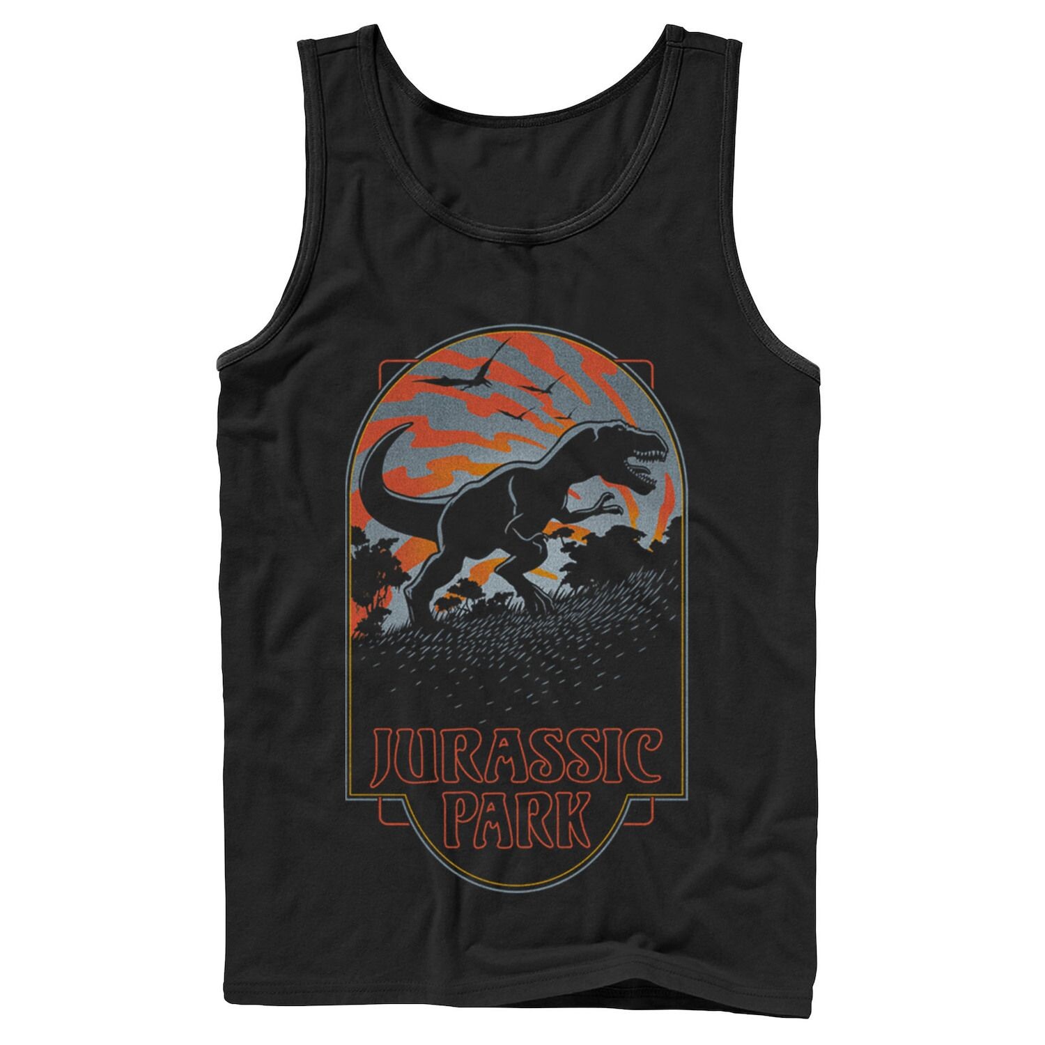 

Мужская майка в тон заката с силуэтом «Парк Юрского периода» T Rex Jurassic Park