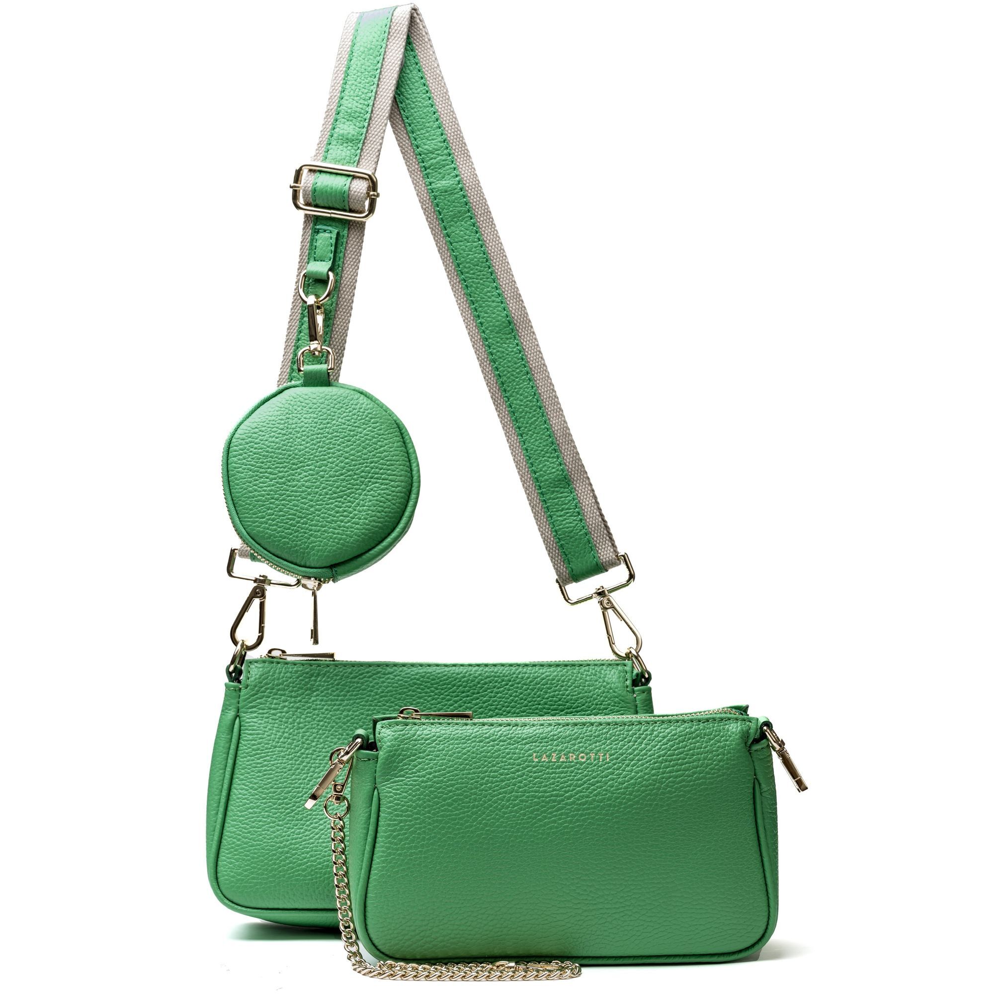 

Сумка через плечо Lazarotti Milano Leather Umhängetasche Leder 23 см, цвет light green