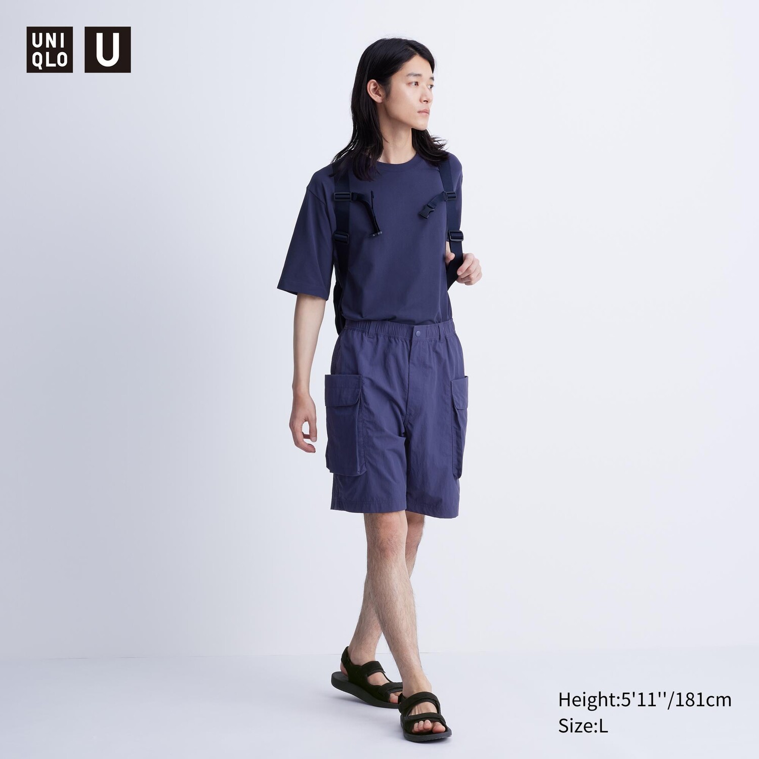 

Шорты парашют-карго UNIQLO, синий