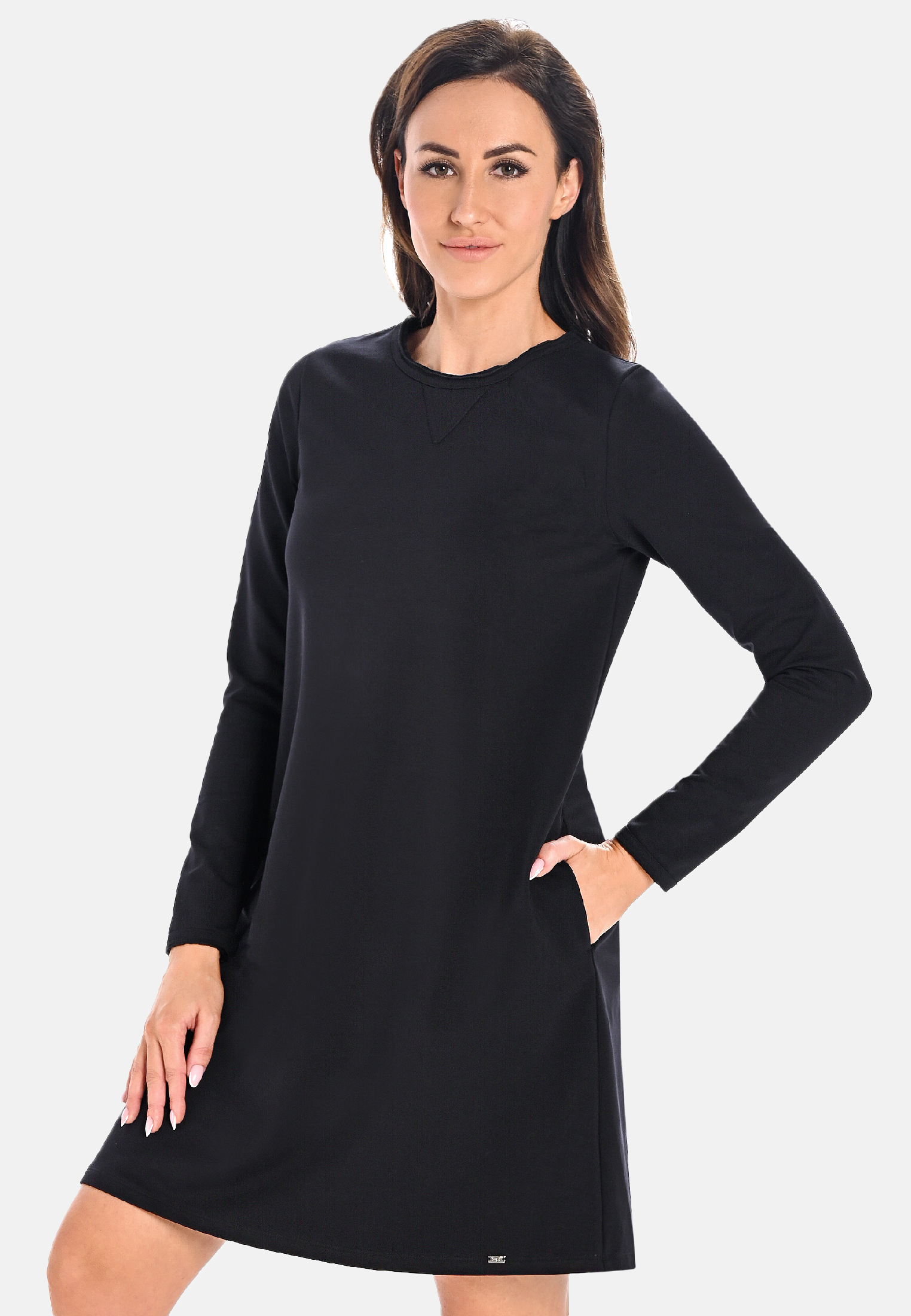 Платье Teyli Langärmeliges Baumwoll für Frauen Madelyn, черный