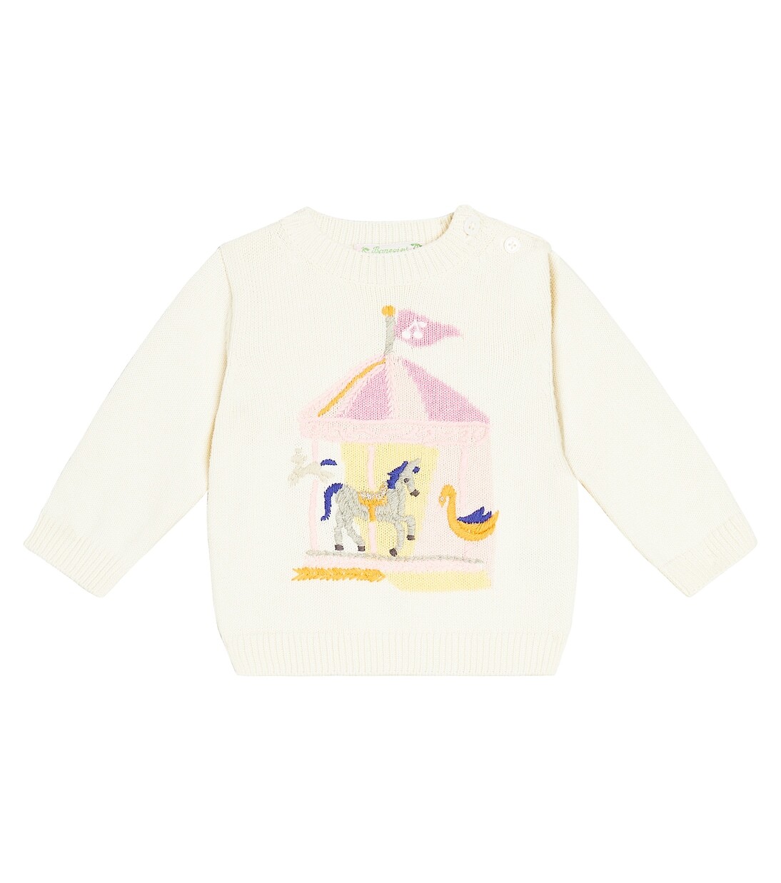 Свитер baby almire из хлопка и кашемира Bonpoint, белый детский off white свитер almire bonpoint