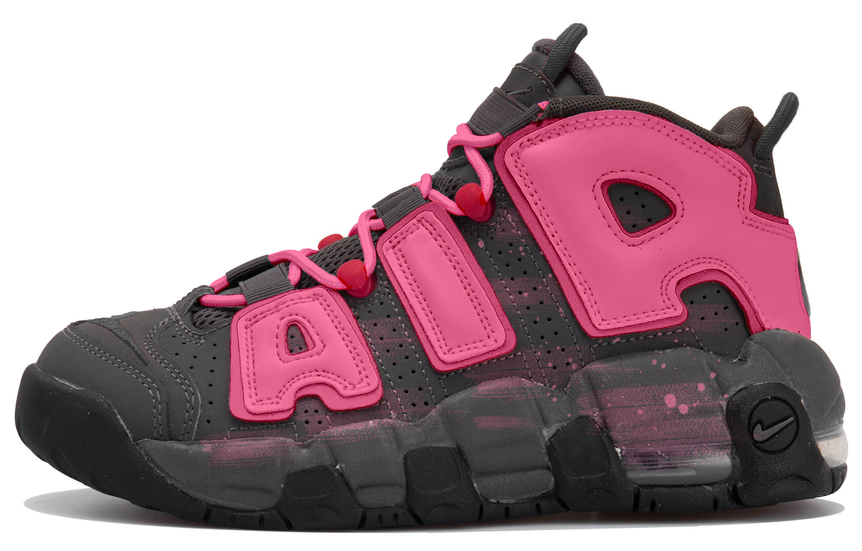 

Кроссовки Nike Air More Uptempo Vintage Basketball Shoes Women's Mid-top Black/pink, черный/розовый