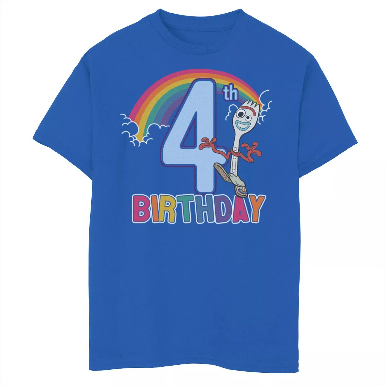 Футболка Forky с рисунком на день рождения «4th Rainbow» для мальчиков 8–20 лет Disney/Pixar «История игрушек 4» Disney / Pixar футболка forky с рисунком на 3 й день рождения для мальчиков 8–20 лет disney pixar история игрушек 4 disney pixar