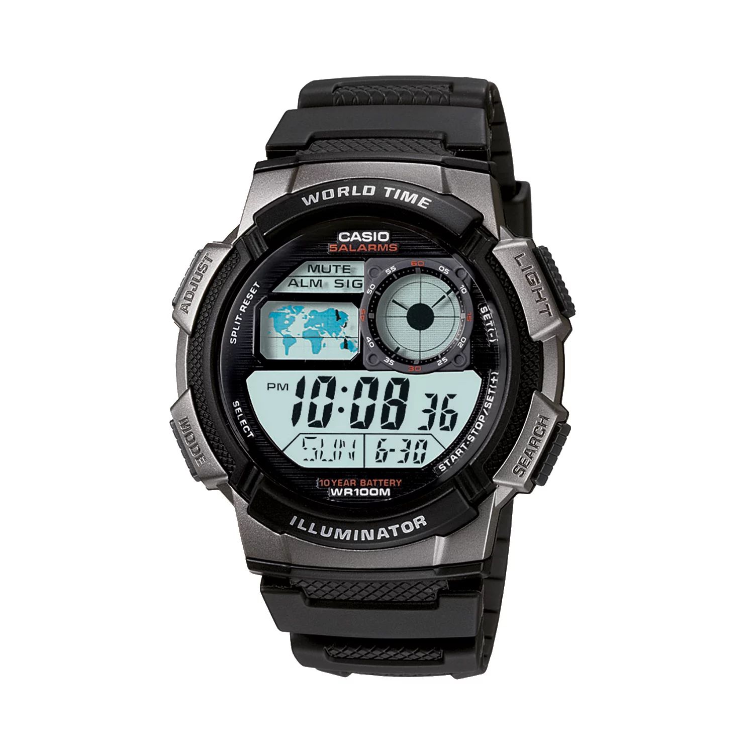 Мужские часы с цифровым хронографом и подсветкой — AE1000W-1BV Casio цена и фото