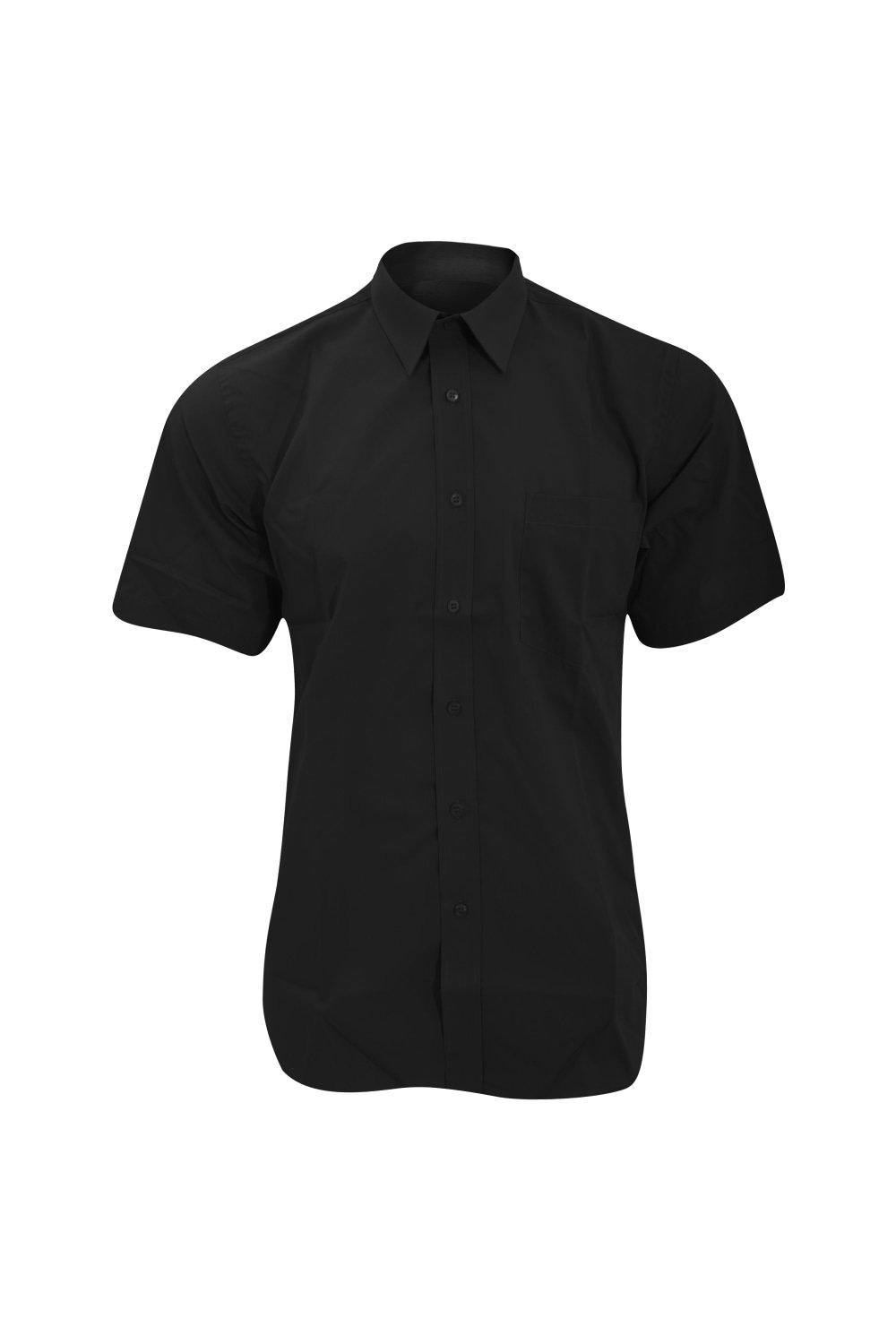 Рубашка из поплина с коротким рукавом , черный Fruit of the Loom