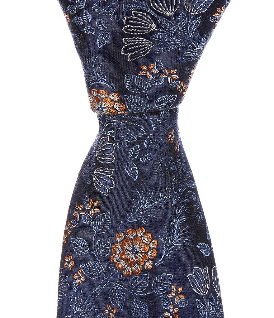 Ted Baker London Whalley с цветочным принтом 3 1/4 Шелковый галстук, синий