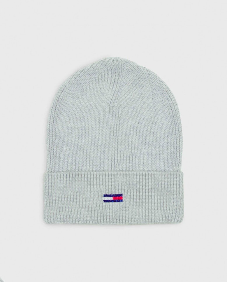 

Женская шапка с вышитым логотипом спереди Tommy Jeans, светло-серый