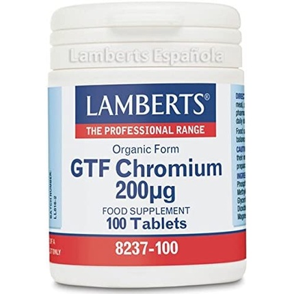 Ламбертс GTF-хром 100 капсул 200 мг Lamberts Healthcare ламбертс астаксантин 8 мг 30 растительных капсул lamberts