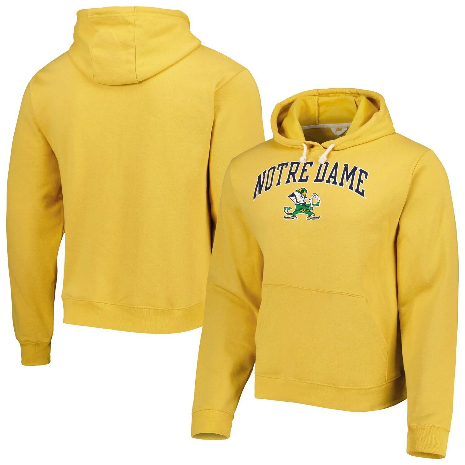 

Мужская лига университетской одежды, золотой пуловер с капюшоном Notre Dame Fighting Irish Arch Essential, Желтый