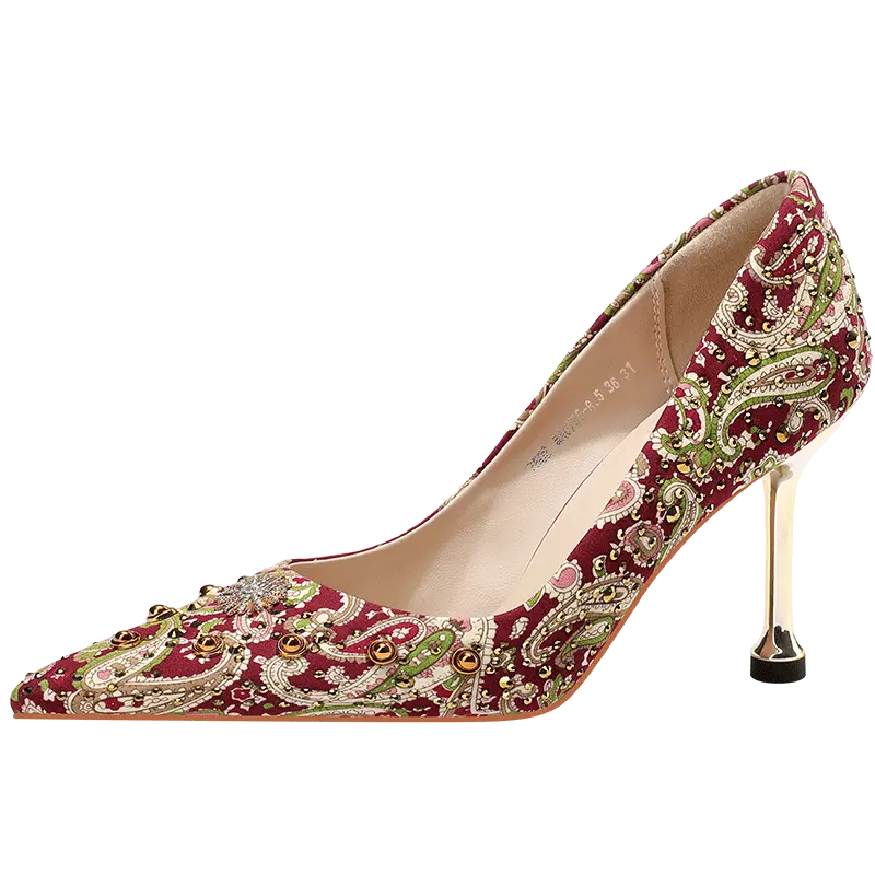 

Туфли женские на высоком каблуке Lanza, цвет BURGUNDY 4.5CM