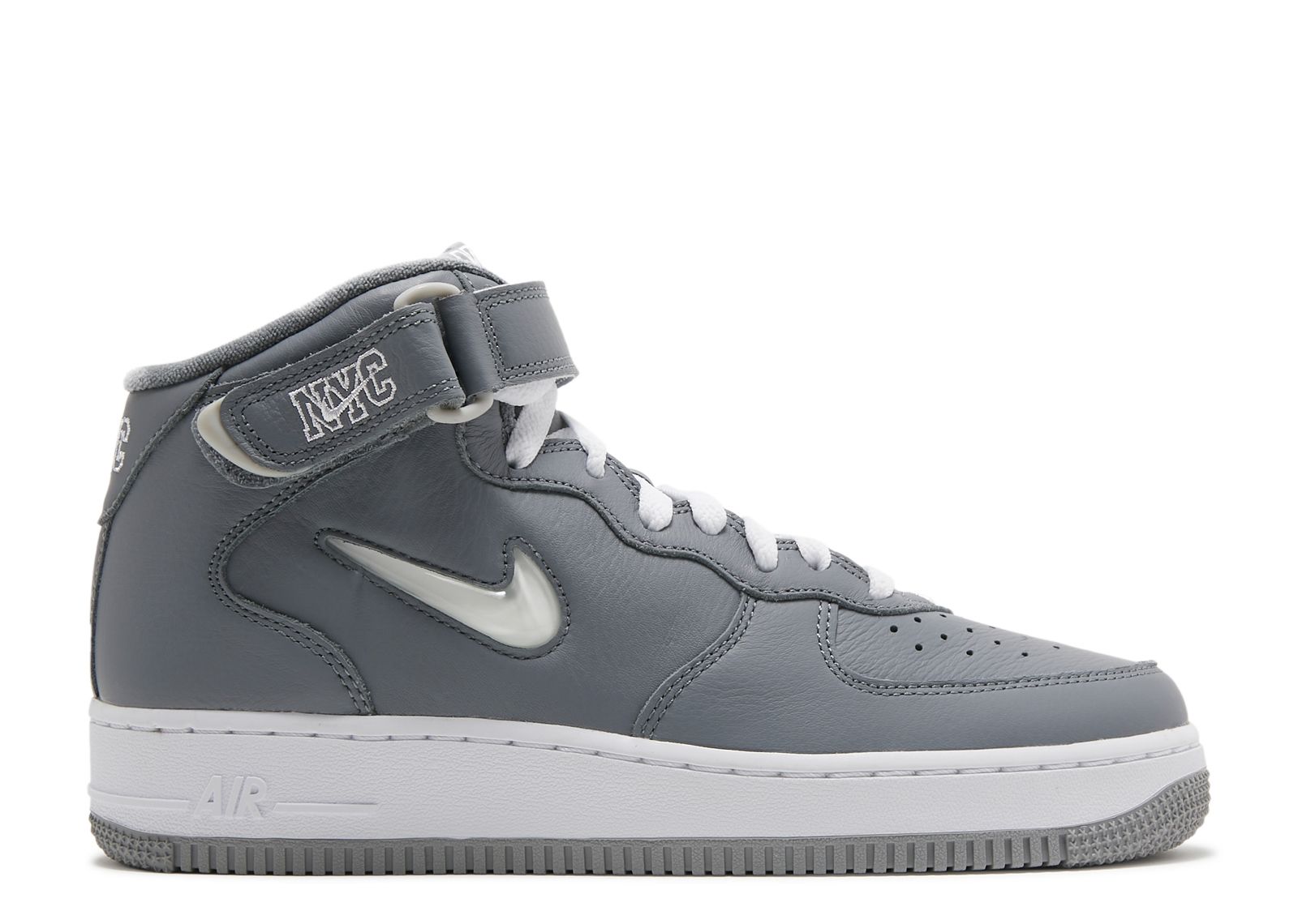 Кроссовки Nike Air Force 1 Mid Jewel Qs 'Nyc - Cool Grey', серый цена и фото