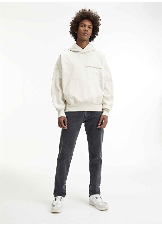 

Бежевая мужская толстовка с воротником с капюшоном Calvin Klein Jeans, Бежевый