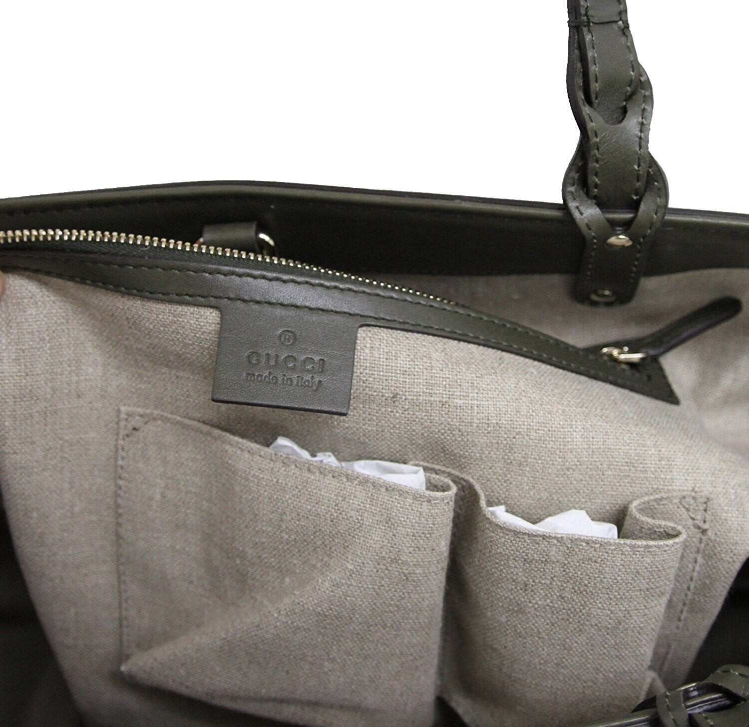 Женская соломенная большая сумка Gucci LeatherCraft, зеленый