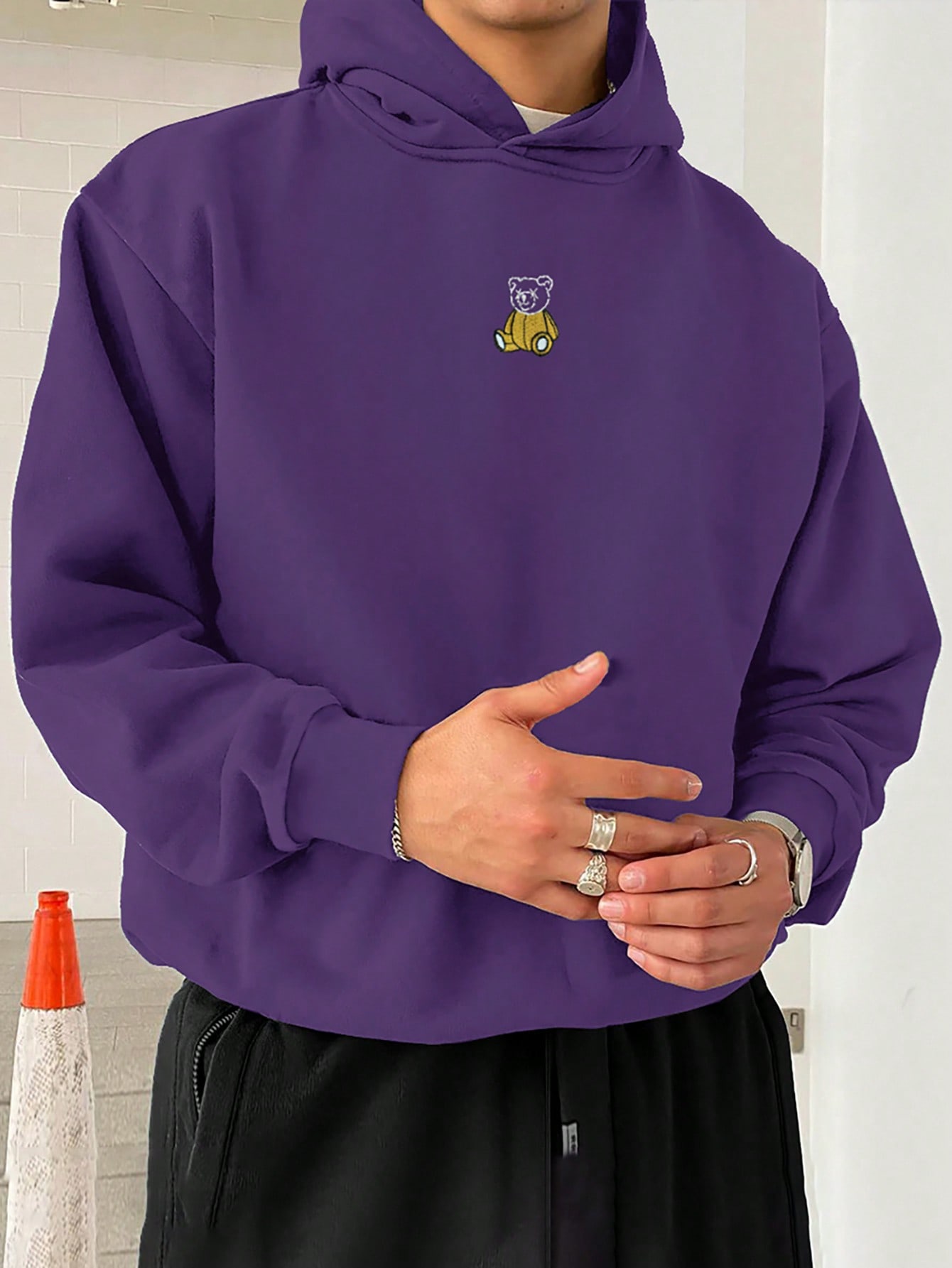 Мужская толстовка с капюшоном Manfinity Hypemode, фиолетовый мужская толстовка manfinity homme с перекрестным принтом реглан черный
