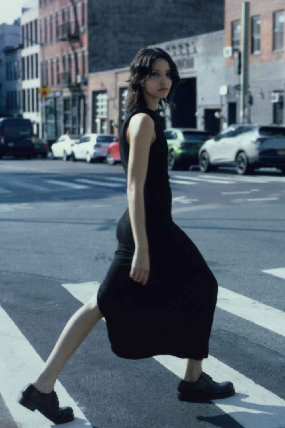 

Длинное драпированное платье ZARA, черный