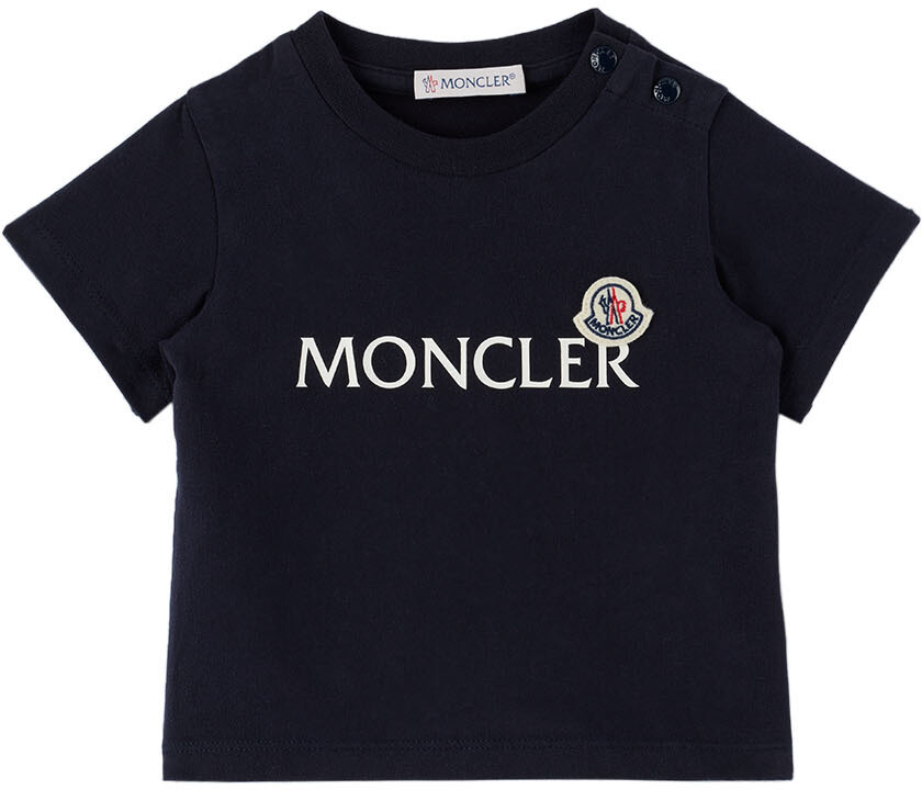 

Baby Navy Футболка с логотипом Темно-синяя Moncler Enfant