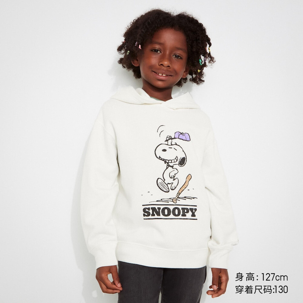 

Толстовка Uniqlo Peanuts Snoopy унисекс с капюшоном и длинными рукавами, светло-бежевый