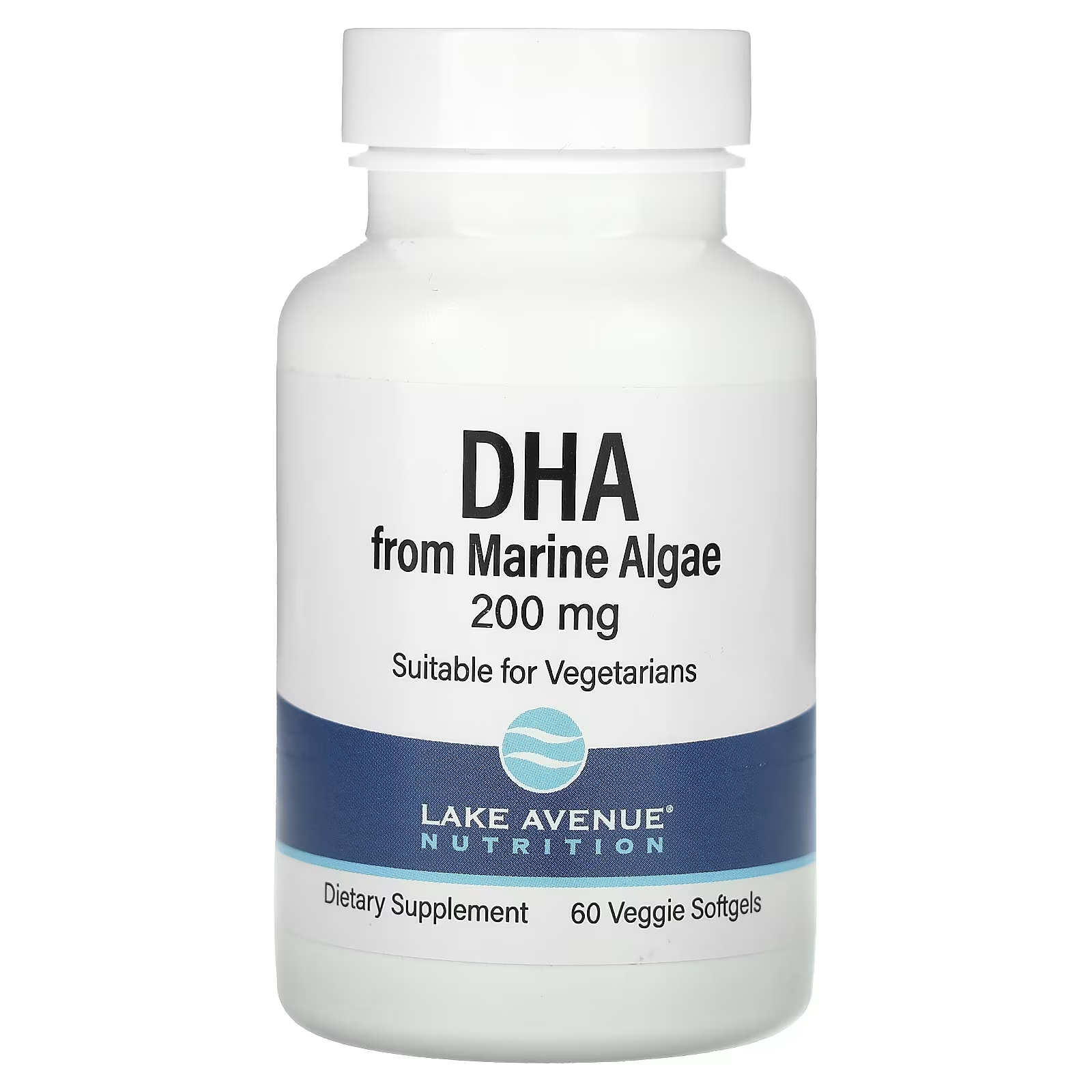 Lake Avenue Nutrition ДГК из морских водорослей, 200 мг, вегетарианские Омега, 60 растительных мягких таблеток