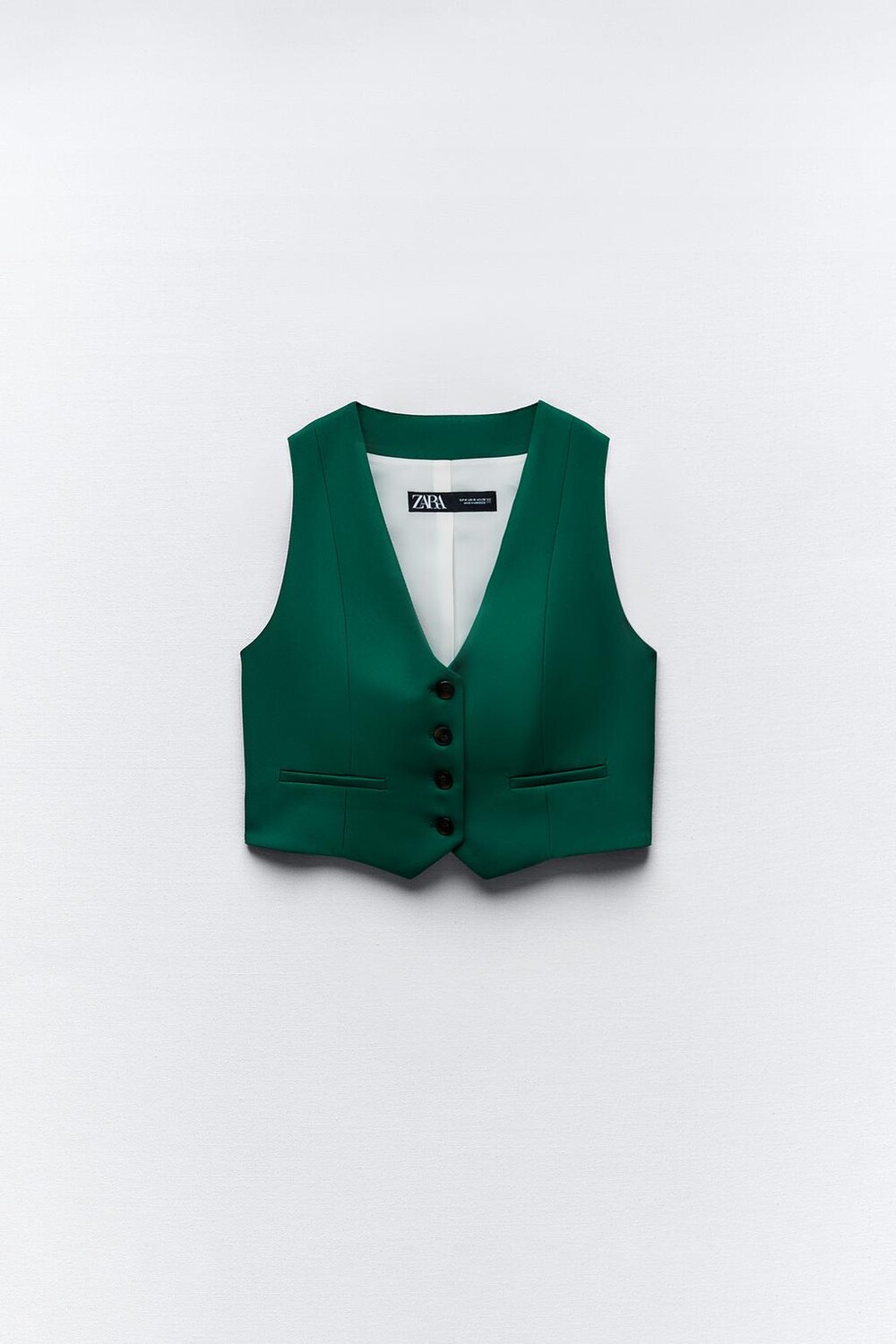 

Короткий жилет ZARA, зеленый