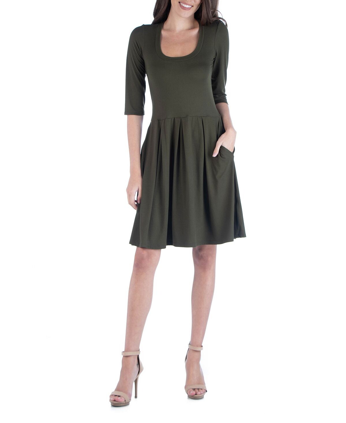 

Женское мини-платье с расклешенными рукавами 3/4 24seven Comfort Apparel