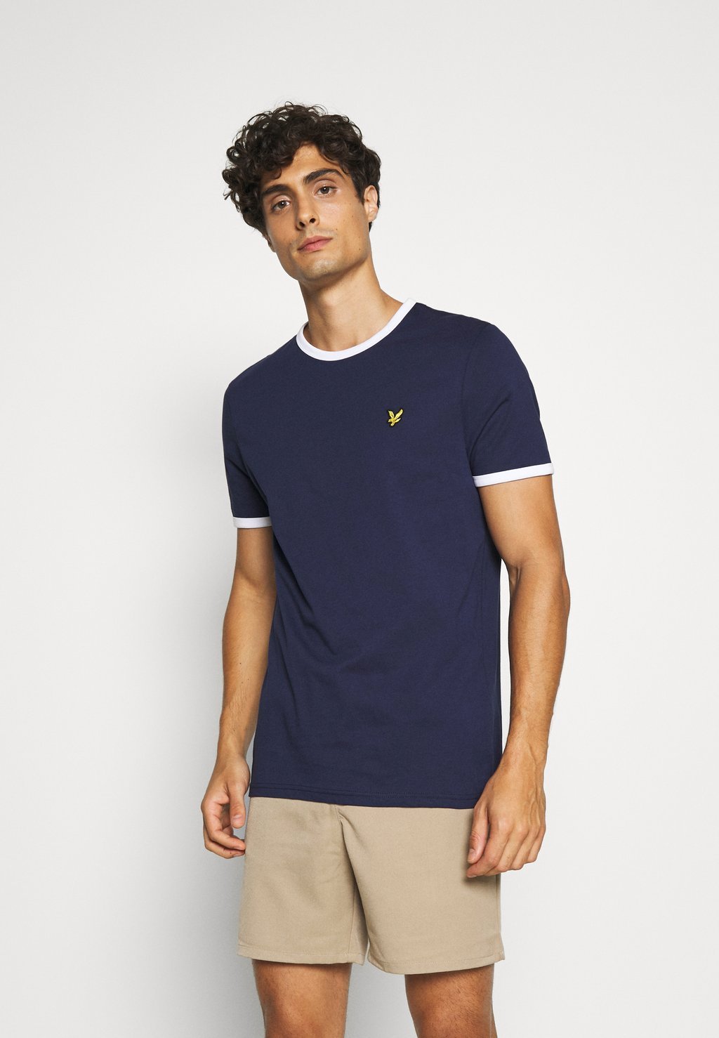 

Базовая футболка Ringer Lyle & Scott, цвет navy/white