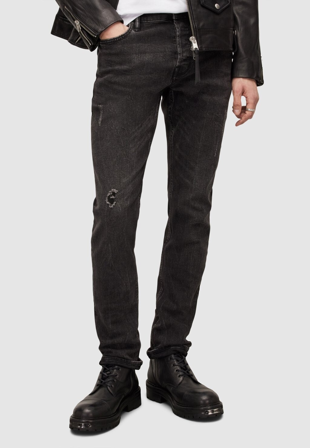 

Джинсы узкого кроя AllSaints, черный