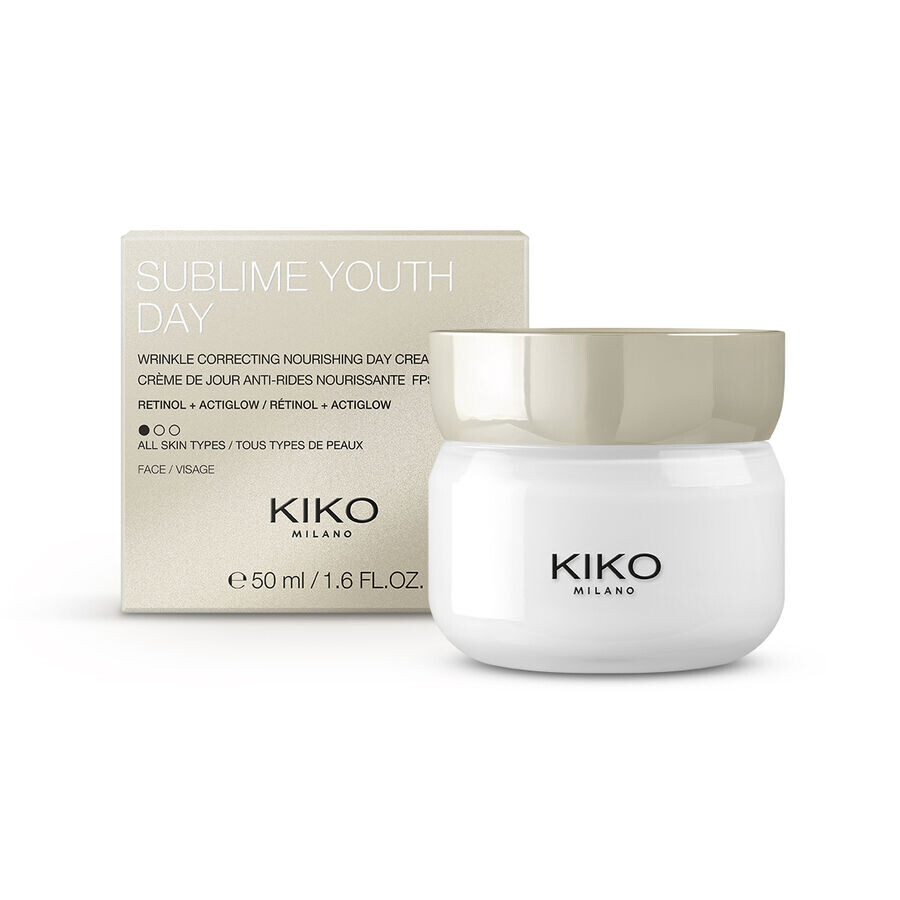 

Питательный дневной крем против морщин с ретинолом spf15 Kiko Milano New Sublime Youth Day, 50 мл
